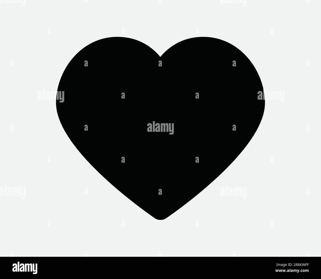 Heart Shape Icon. Love Beat Valentine Romance Romantic Loving Lover Care. Black and White Sign Symbol Illustration Artwork Graphic Clipart EPS Vector Stock Vector