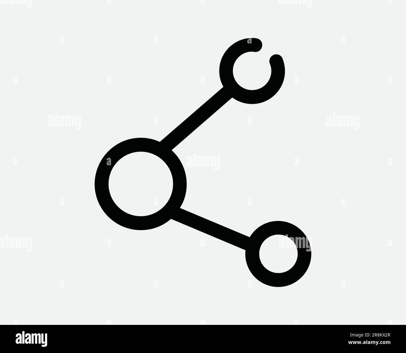 Network Link Icon. Connect Connection Community Social Networking Marketing. Black White Sign Symbol Illustration Artwork Graphic Clipart EPS Vector Stock Vector