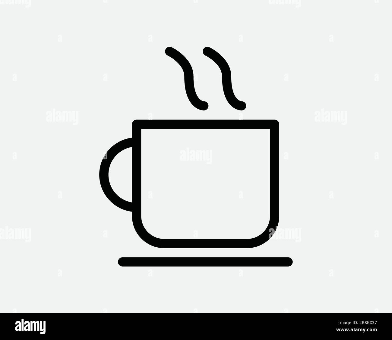 Coffee Cup Icon. Hot Beverage Drink Cafe Cafeteria Tea Latte Steam