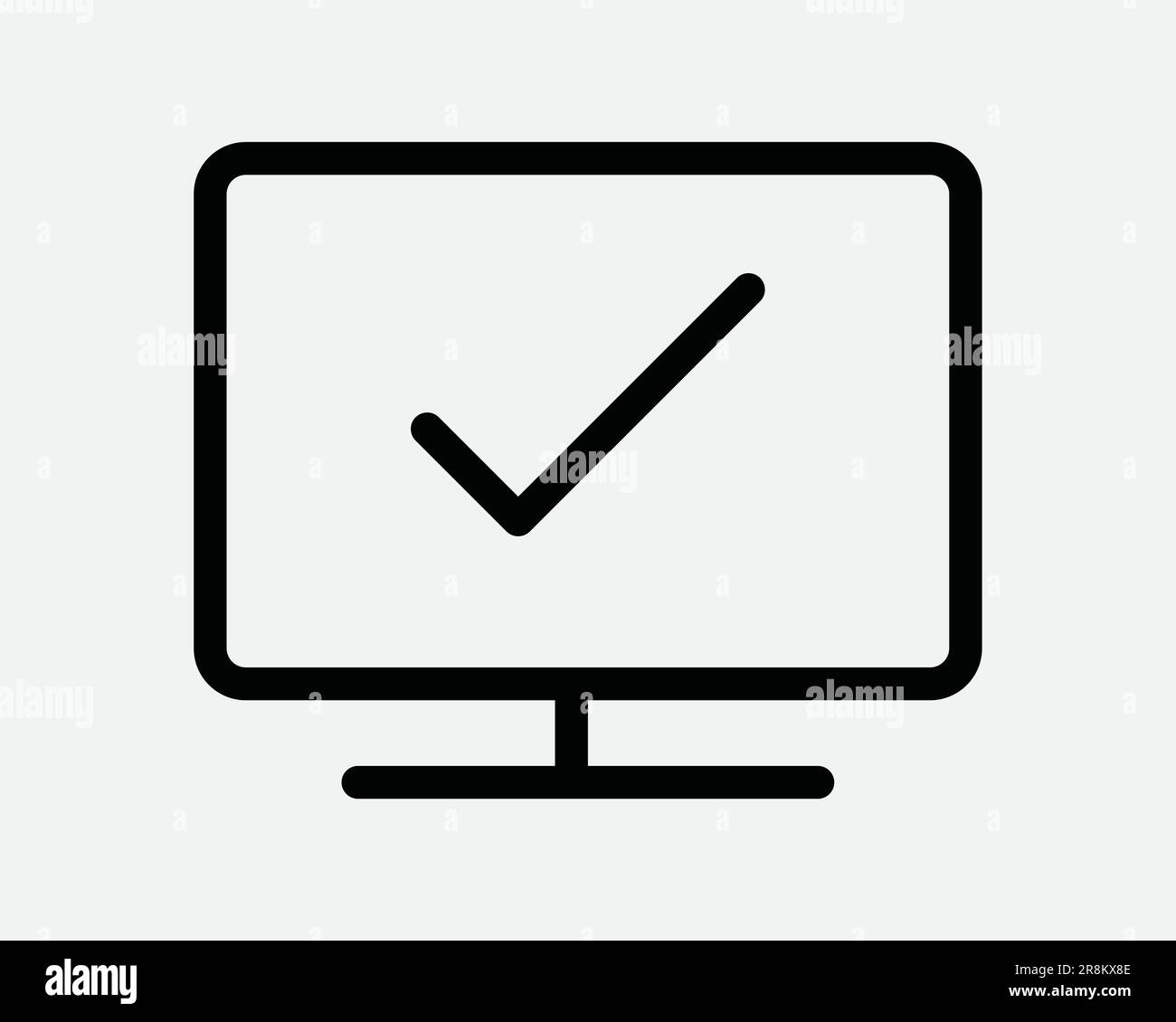 Display Screen Ok Icon. Computer Monitor PC Okay Status Checked ...