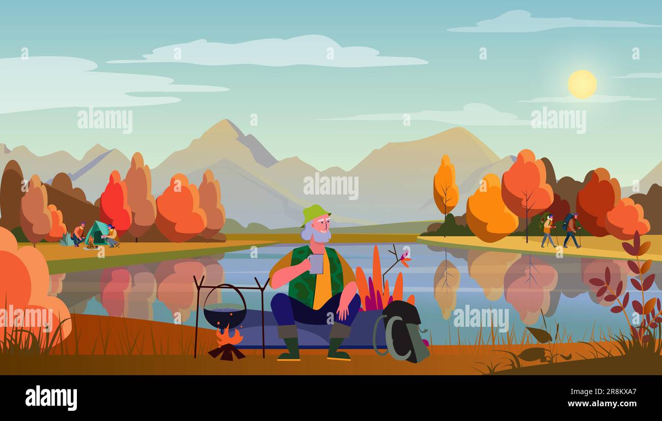 Senior fall Stock Vector Images - Alamy