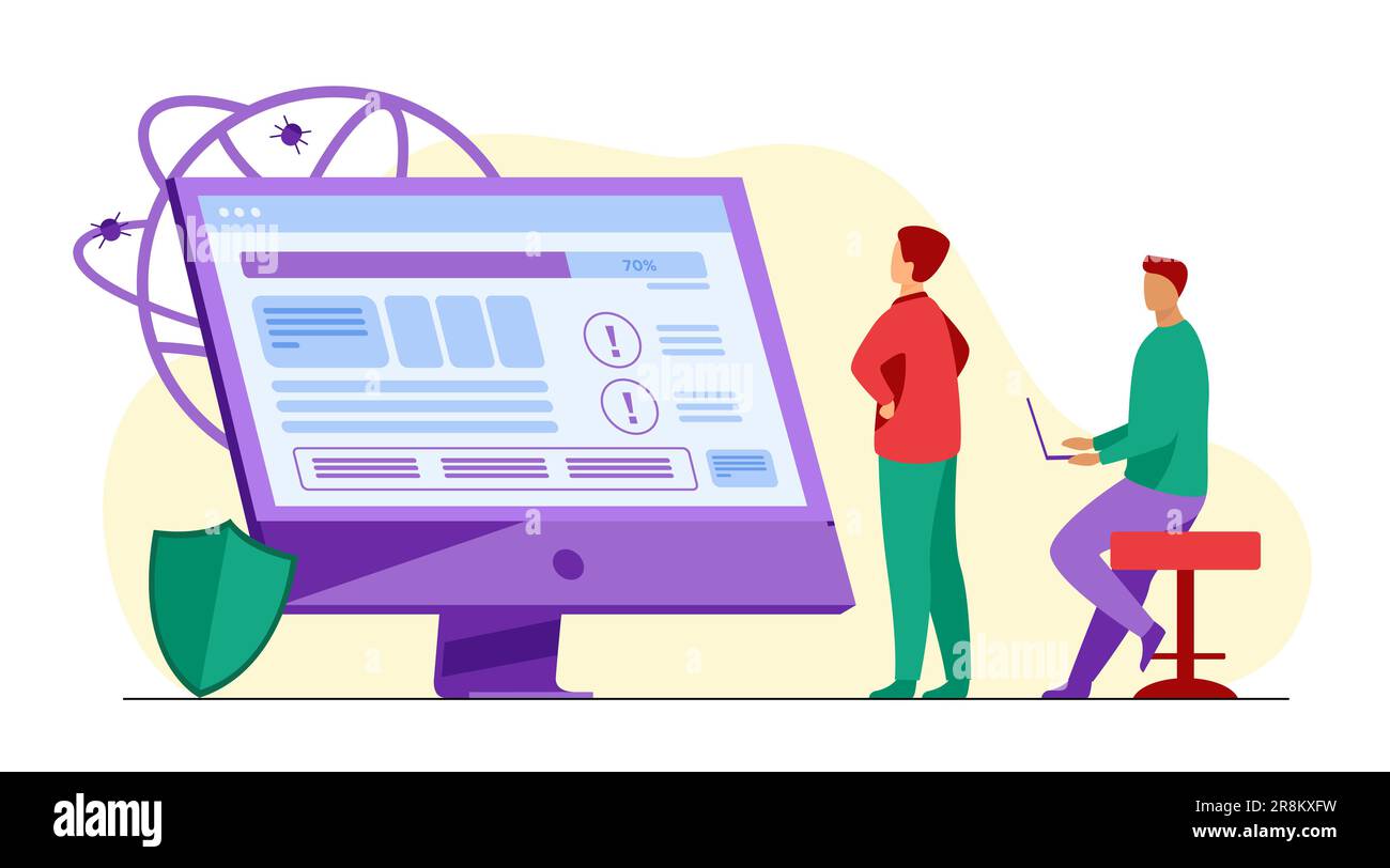 Man laptop using software Stock Vector Images - Alamy