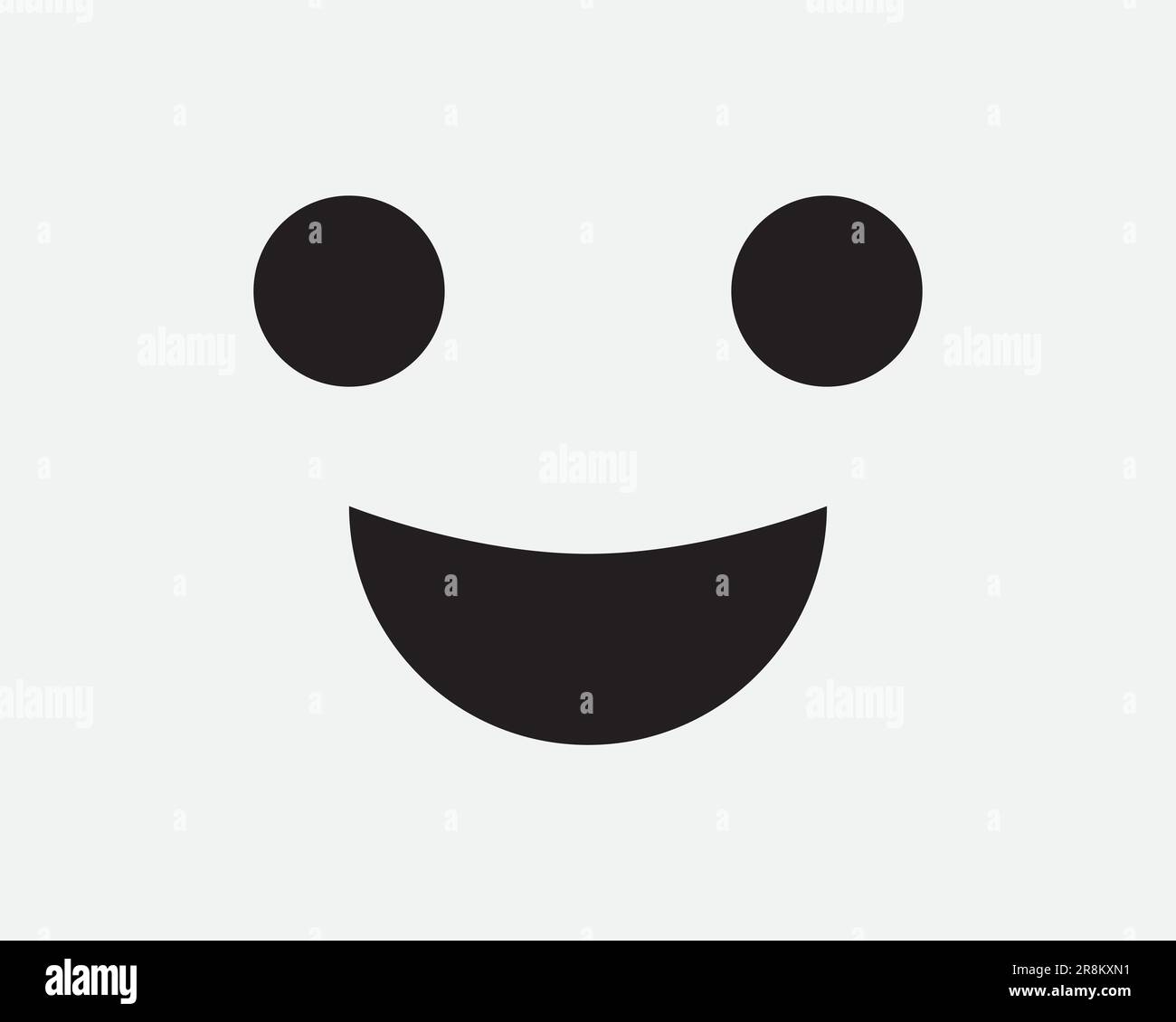 Smiley Face Icon. Eye Eyes Mouth Emotion Smile Happy Facial Expression Laugh. Black White Sign Symbol Illustration Artwork Graphic Clipart EPS Vector Stock Vector