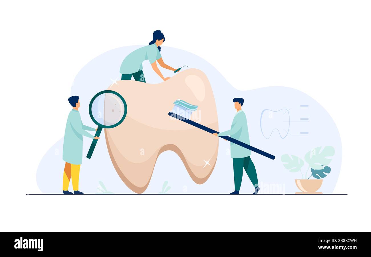 Team of dentists taking care of teeth Stock Vector Image & Art - Alamy