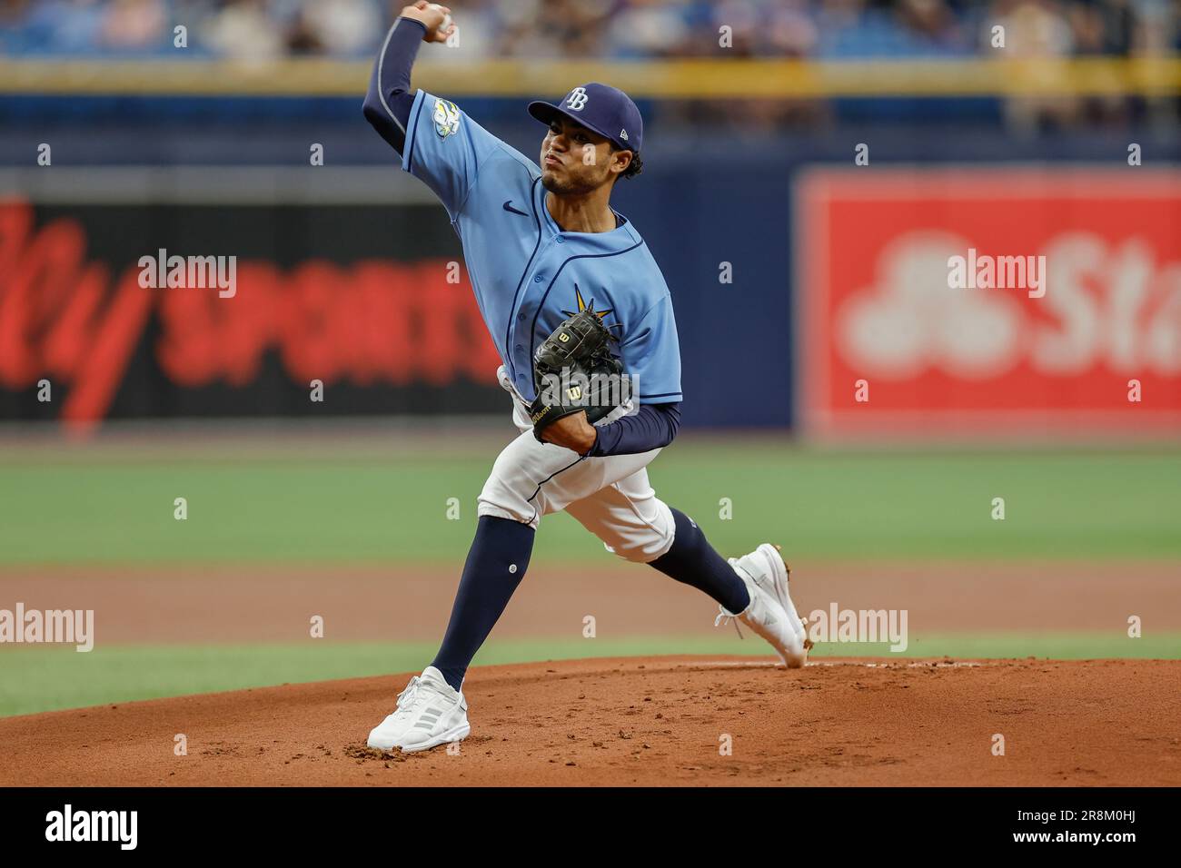 St. Petersburg, FL USA; Tampa Bay Rays starting pitcher Taj Bradley (45