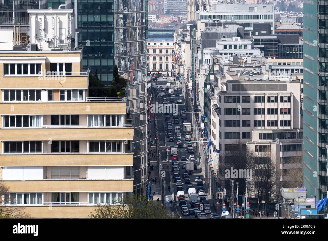 Rue de la Loi / Wetstraat in European Quarter in Brussels, Belgium © Wojciech Strozyk / Alamy Stock Photo *** Local Caption *** Stock Photo