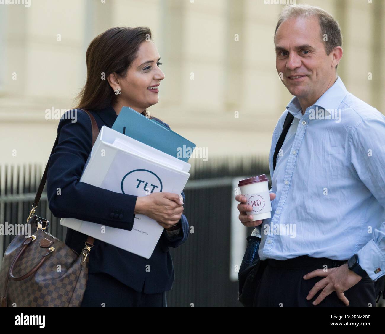 London, UK. 22nd June 2023. Member of Chris Whitty's legal team arriving at the UK Covid-19 Inquiry Hearing Centre in west London as the public hearing into the UK's handling of the pandemic gets underway. Photo by Amanda Rose/Alamy Live News Stock Photo