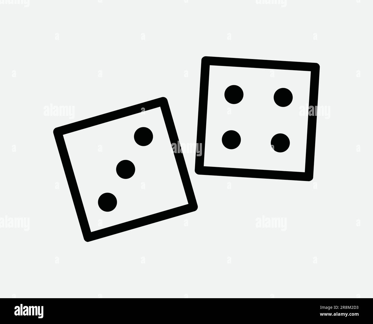 Casino Dice Icon. Gambling Gamble Luck Game Play Fortune Cube Success Betting Black White Sign Symbol Illustration Artwork Graphic Clipart EPS Vector Stock Vector