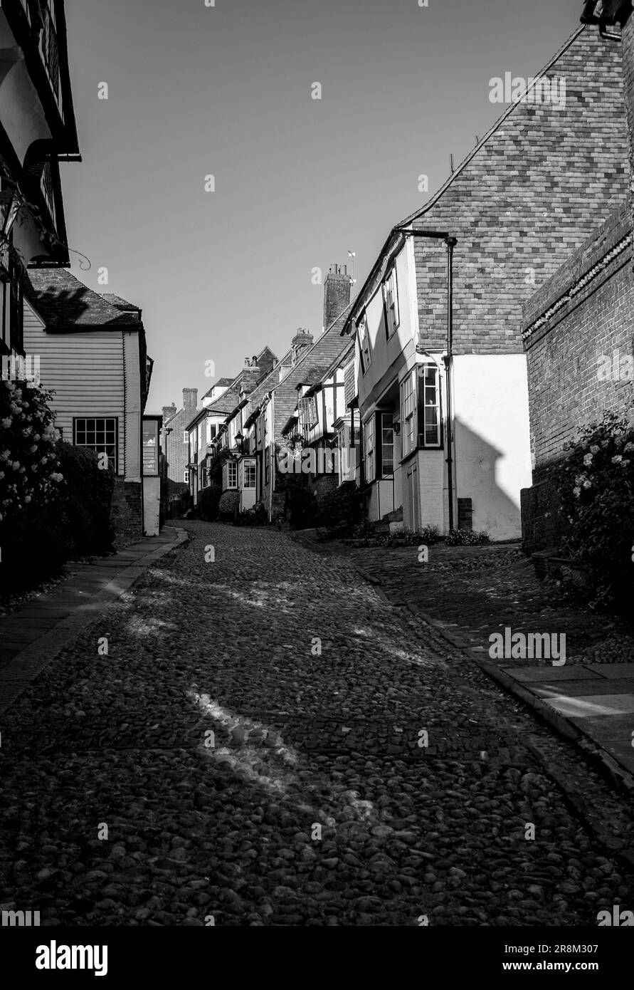 Rye East Sussex , England UK -  Picturesque historic cobbled streets around the town centre Stock Photo