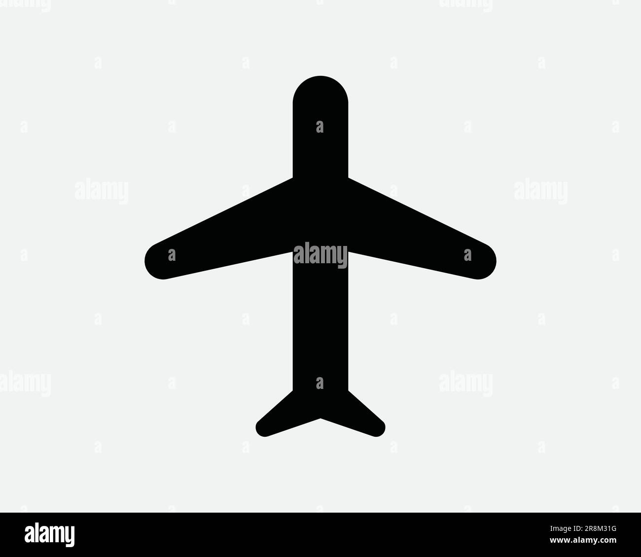 Plane Icon Airport Airplane Aircraft Flight Airline Aviation Jet Travel Black White Sign Symbol Illustration Artwork Graphic Clipart Shape EPS Vector Stock Vector