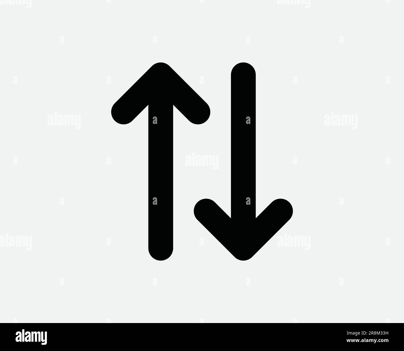 Up and Down Arrow Icon. Upload Download Network Server Connection Direction Navigation. Black