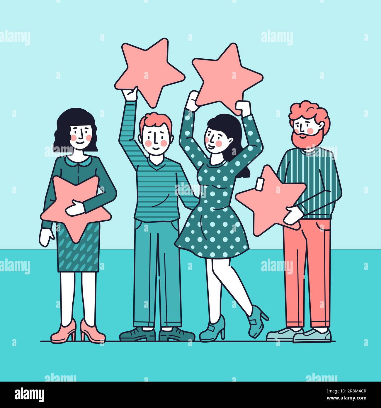 Customer review evaluation flat vector illustration Stock Vector Image