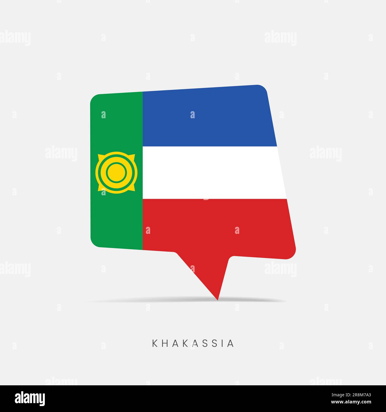 Khakassia flag bubble chat icon Stock Vector