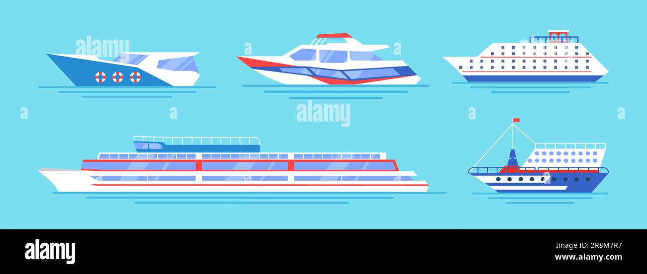 Sea transport flat icon collection Stock Vector Image & Art - Alamy