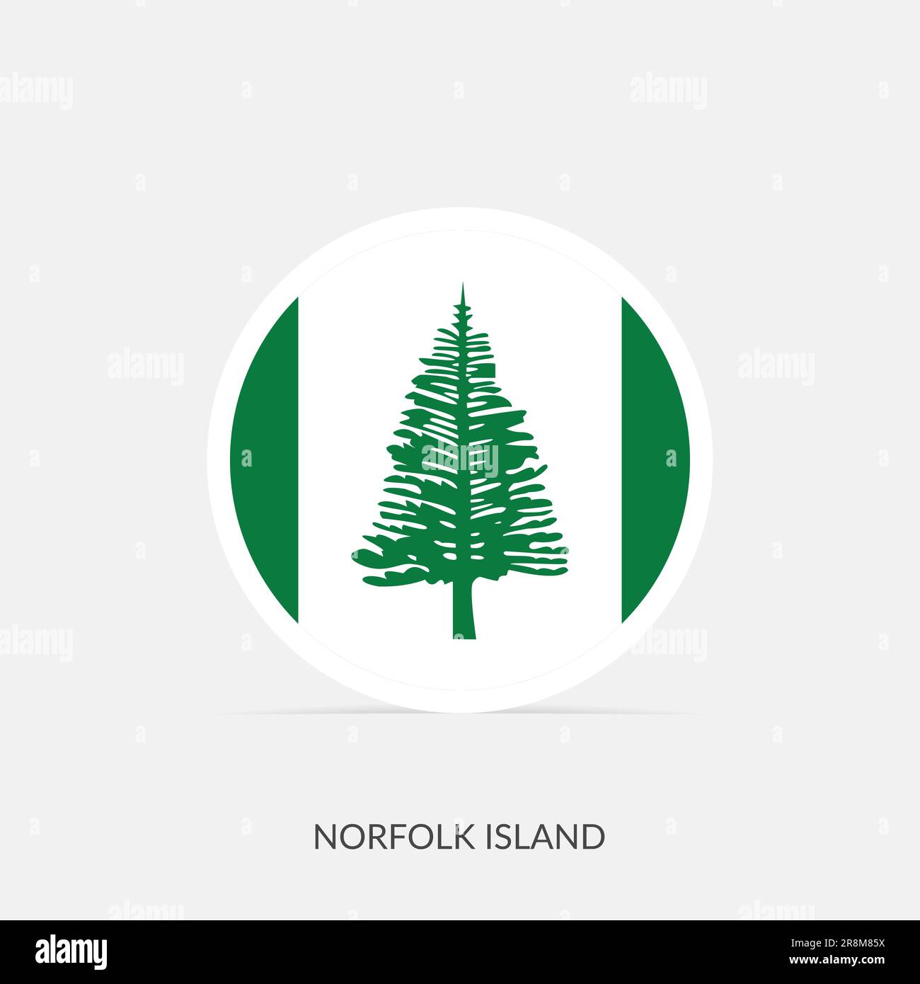 Norfolk Island round flag icon with shadow Stock Vector Image & Art Alamy