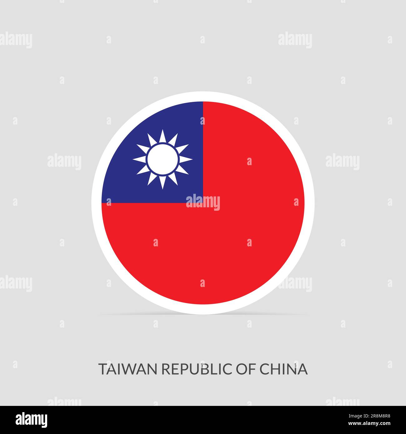 Taiwan round flag icon with shadow Stock Vector Image & Art Alamy