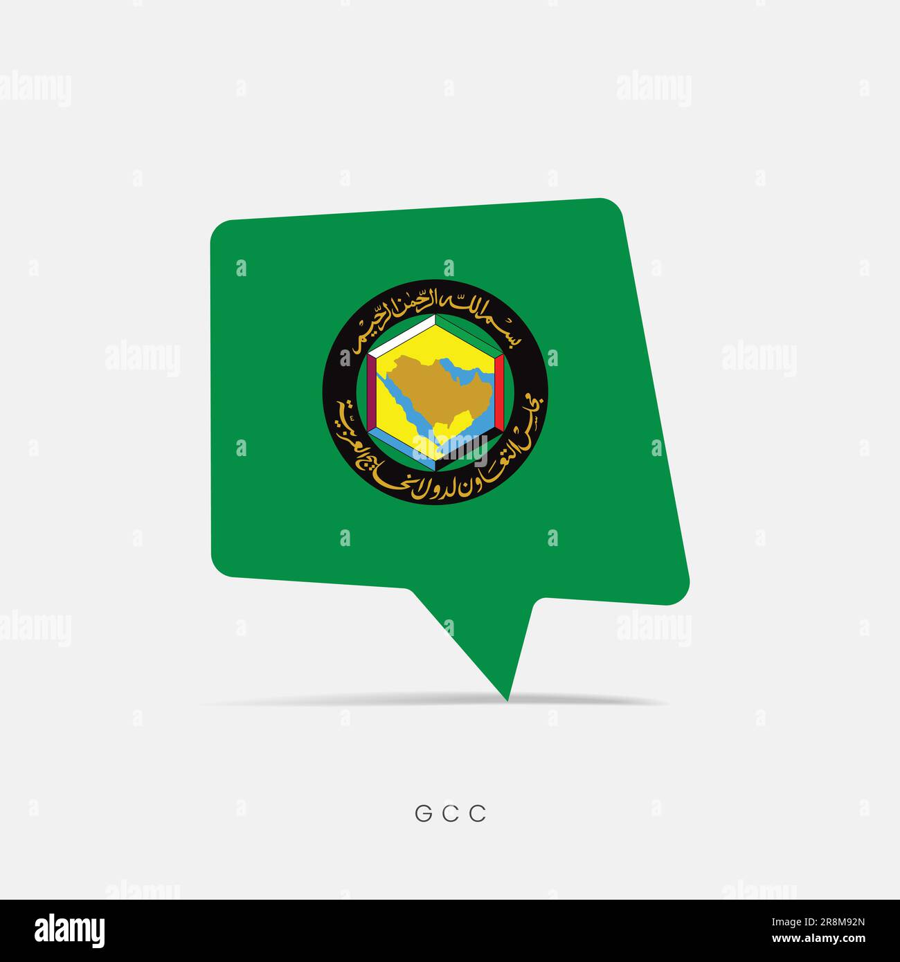 GCC - Gulf Cooperation Council flag bubble chat icon Stock Vector Image