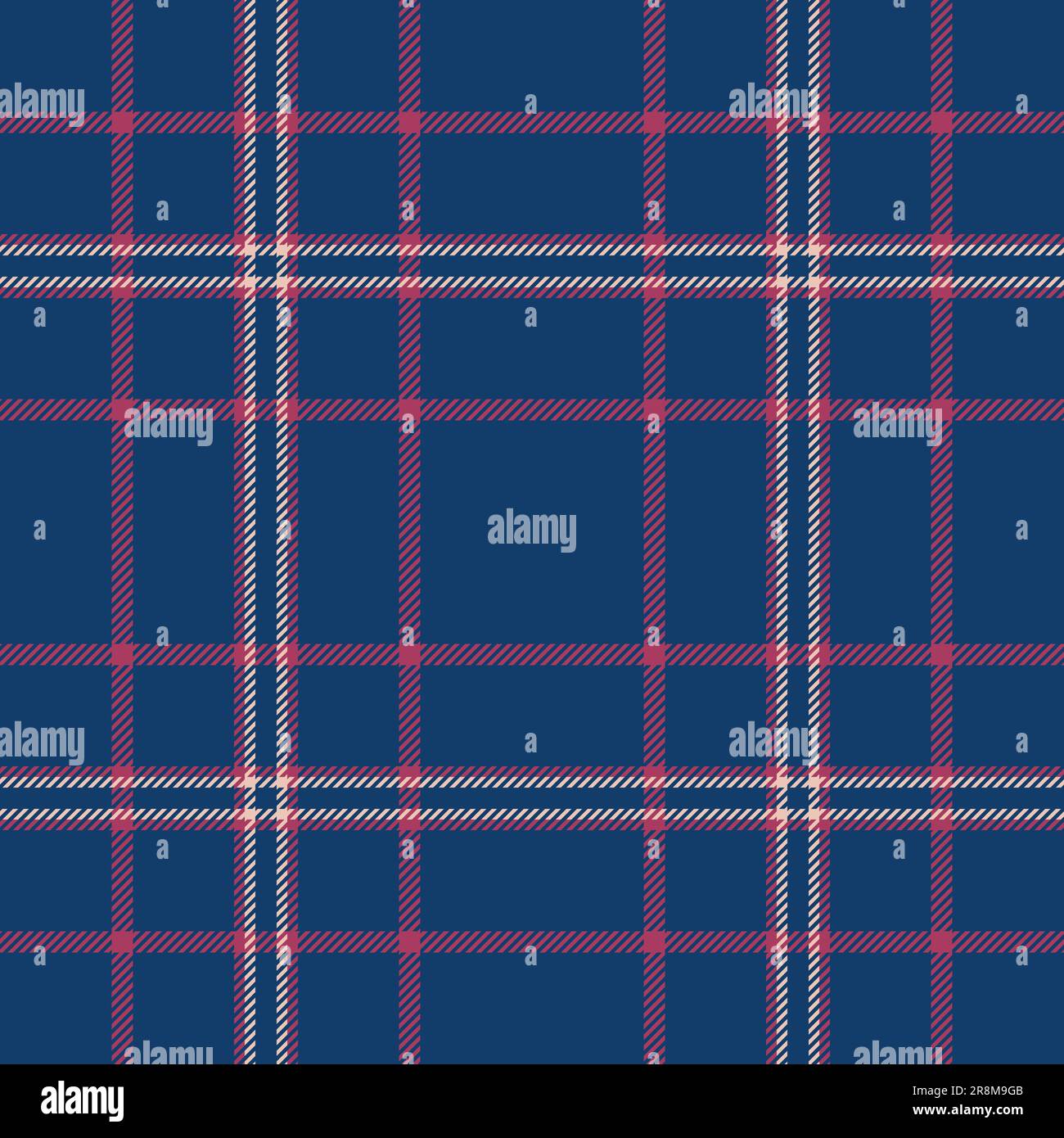 Plaid Seamless Pattern In Blue. Check Fabric Texture. Vector Textile 