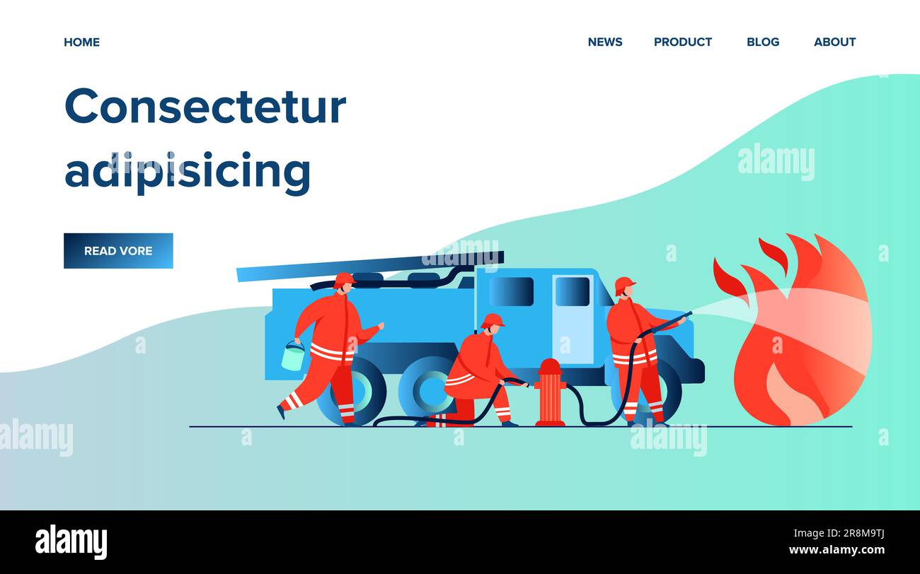 Brave firefighters firefighting with flame Stock Vector Image & Art Alamy