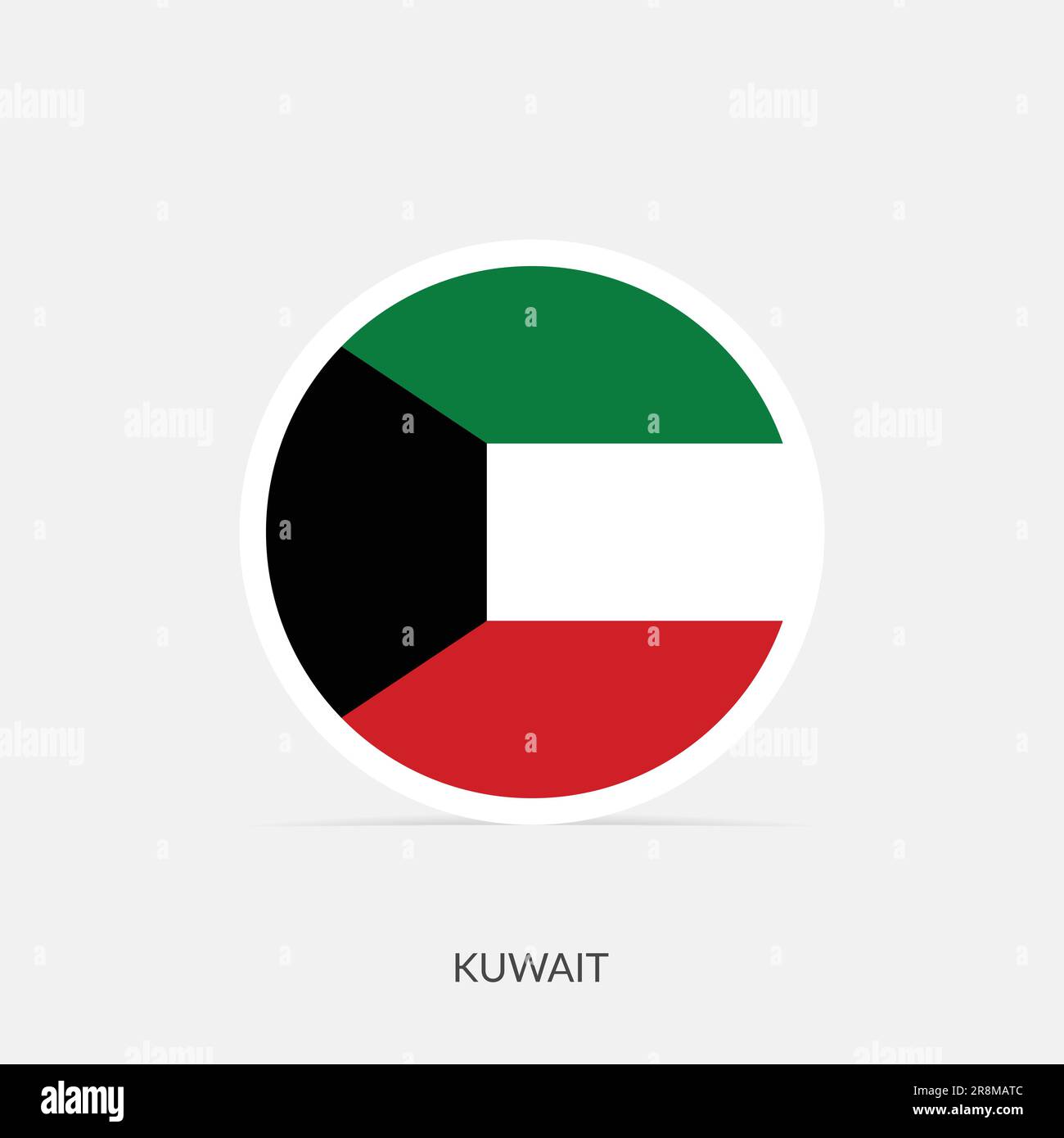 Kuwait round flag icon with shadow Stock Vector Image & Art - Alamy