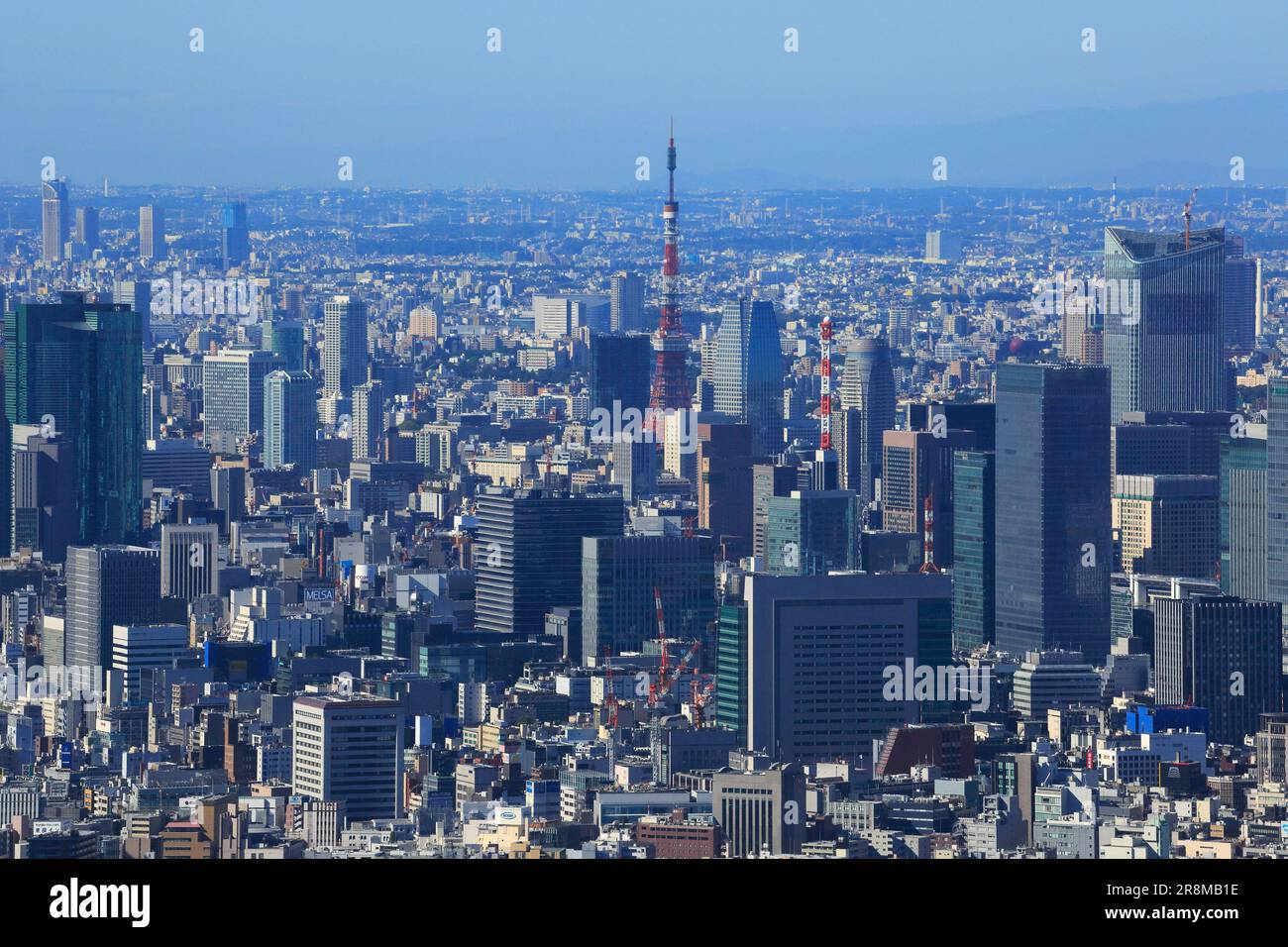 To Kyo Building Tokyo Tower and buildings viewed from the Tokyo Skytree Stock Photo - Alamy