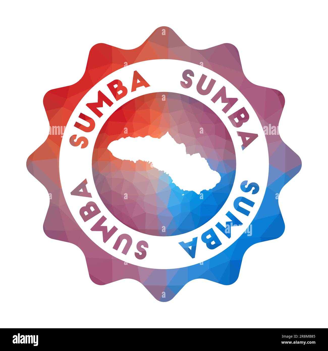 Sumba low poly logo. Colorful gradient travel logo of the island in ...
