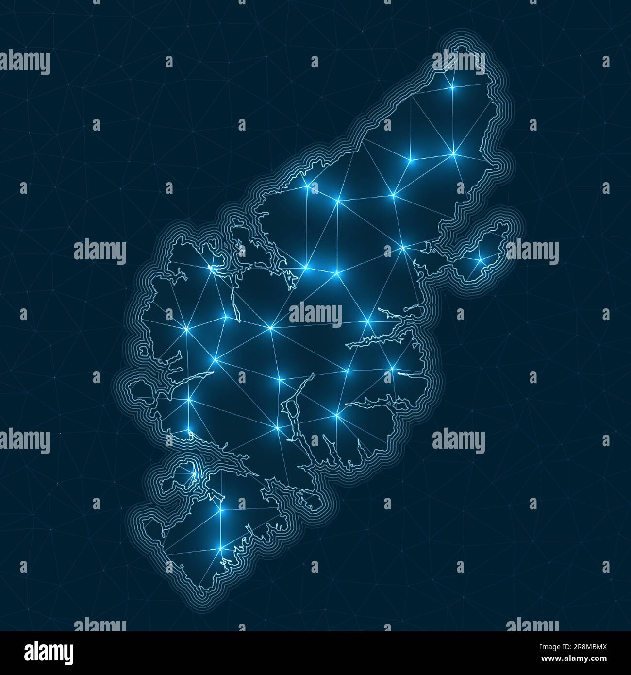 Lewis and Harris network map. Abstract geometric map of the island
