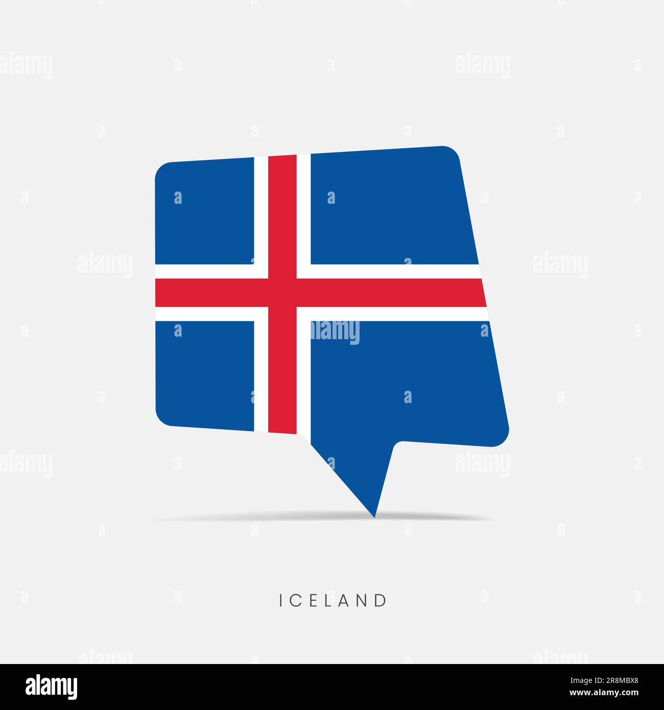 Iceland flag bubble chat icon Stock Vector