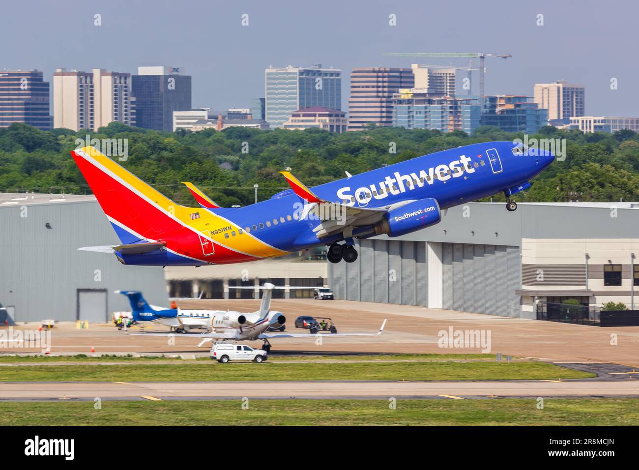 Dallas, United States - May 7, 2023: Southwest Boeing 737-700 airplane at Dallas Love Field Airport (DAL) in the United States. Stock Photo