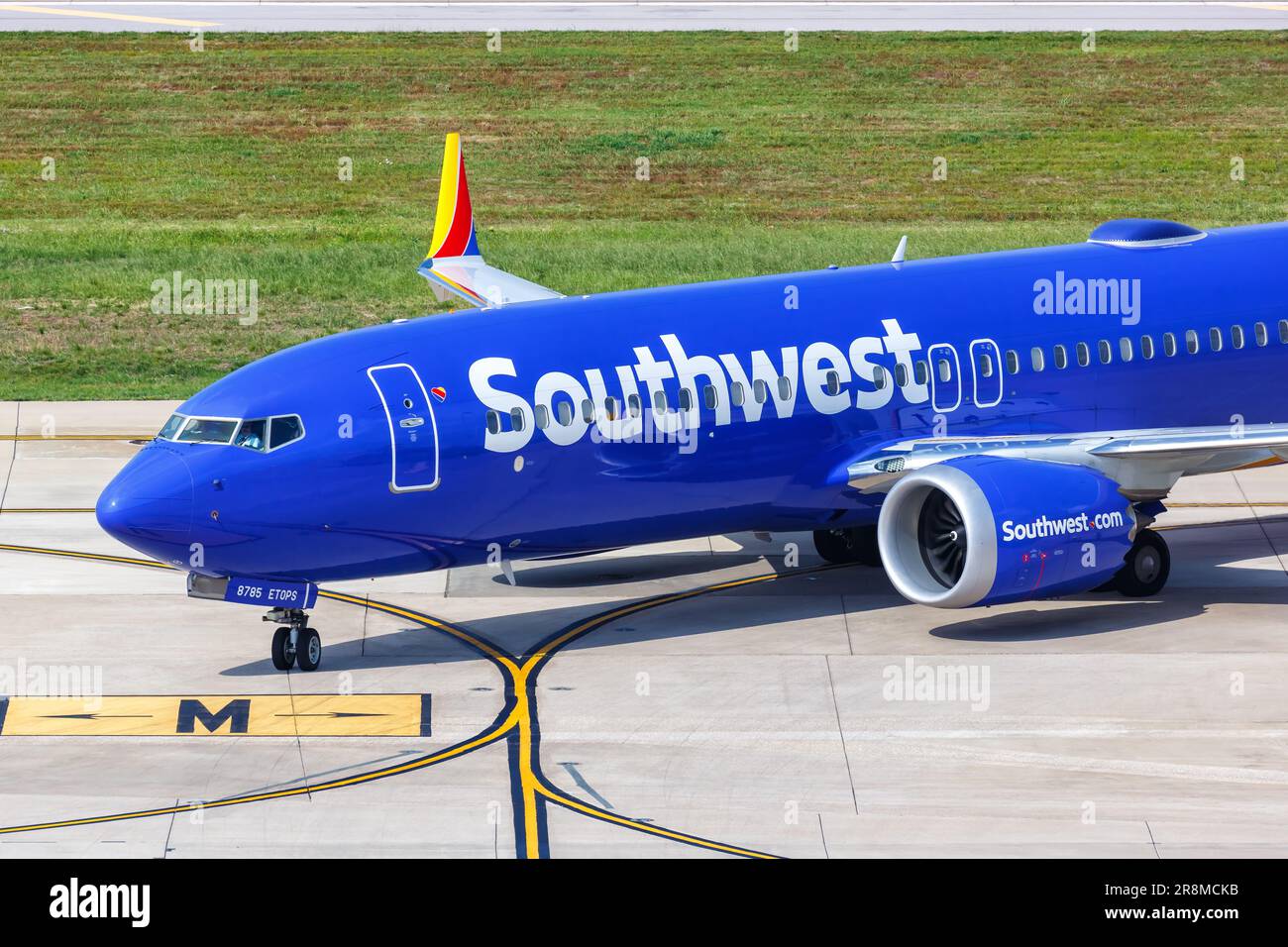 Dallas, United States - May 7, 2023: Southwest Boeing 737-8 MAX airplane at Dallas Love Field Airport (DAL) in the United States. Stock Photo