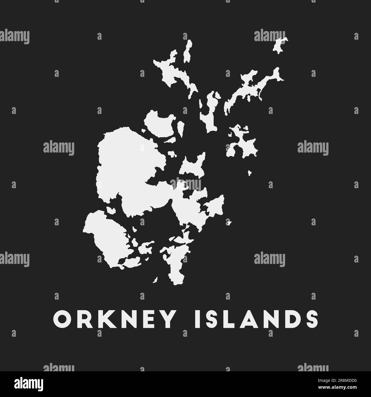 Orkney Islands icon. Island map on dark background. Stylish Orkney