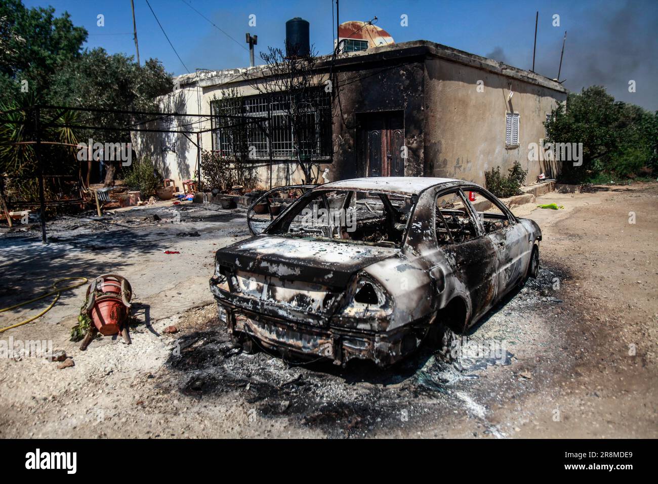 Ramallah, Palestine. 21st June, 2023. A view of burnt Palestinian house