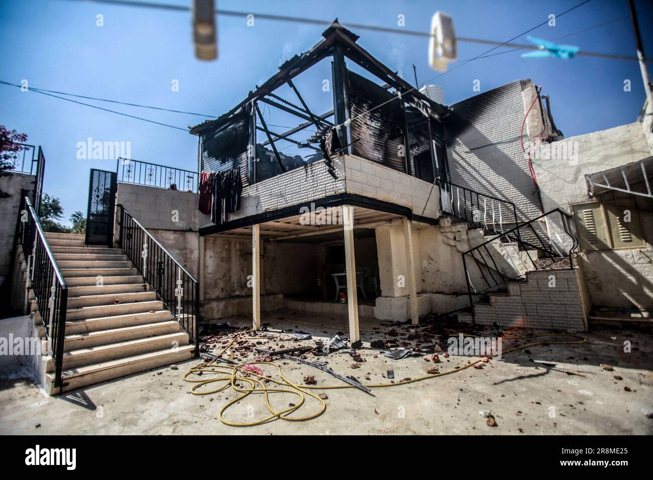 Ramallah, Palestine. 21st June, 2023. A view of burnt Palestinian house