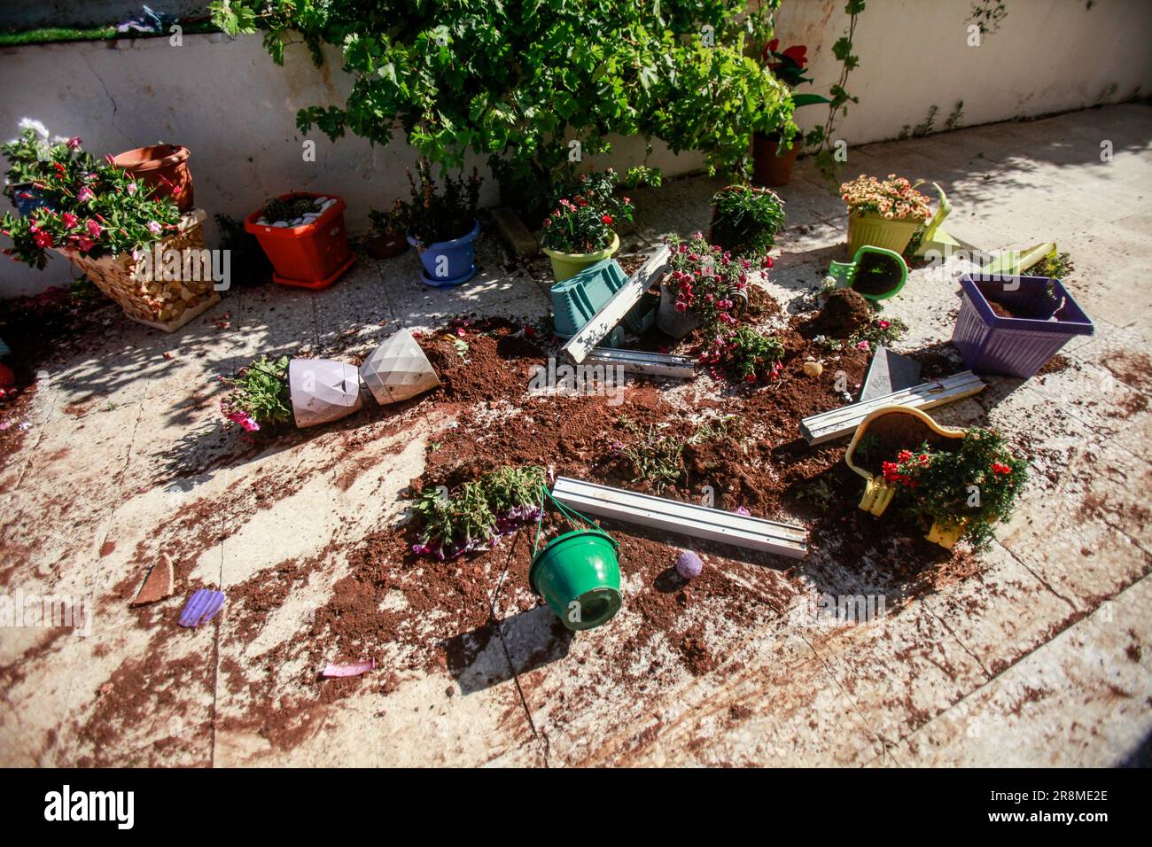 Ramallah, Palestine. 21st June, 2023. A view of damaged Palestinian