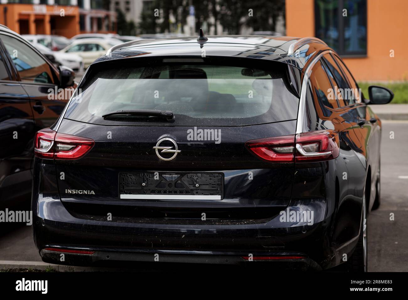 Minsk, Belarus, June 2023 - Opel Insignia rear view, stop lights Stock Photo
