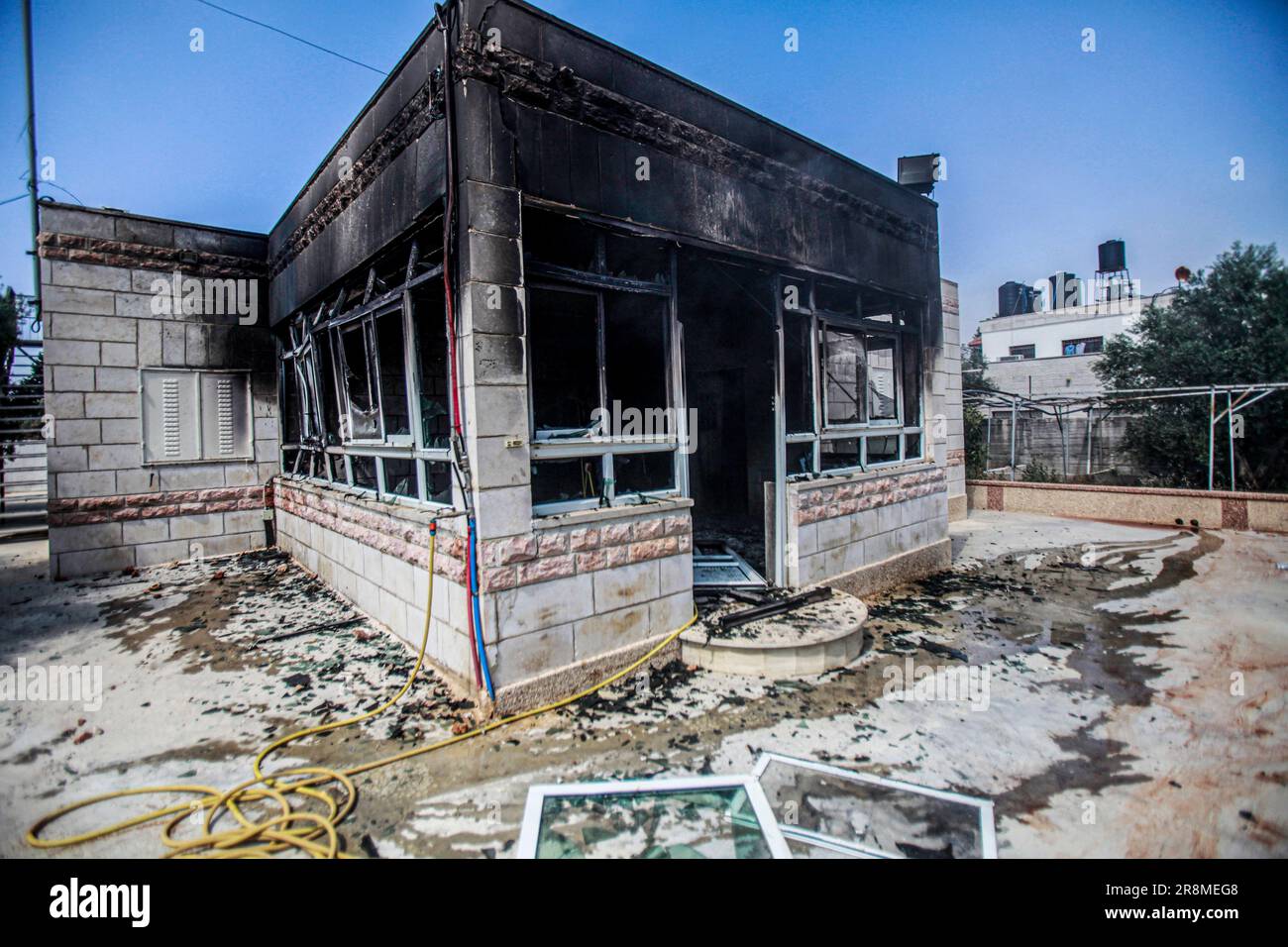 Ramallah, Palestine. 21st June, 2023. A view of burnt Palestinian house