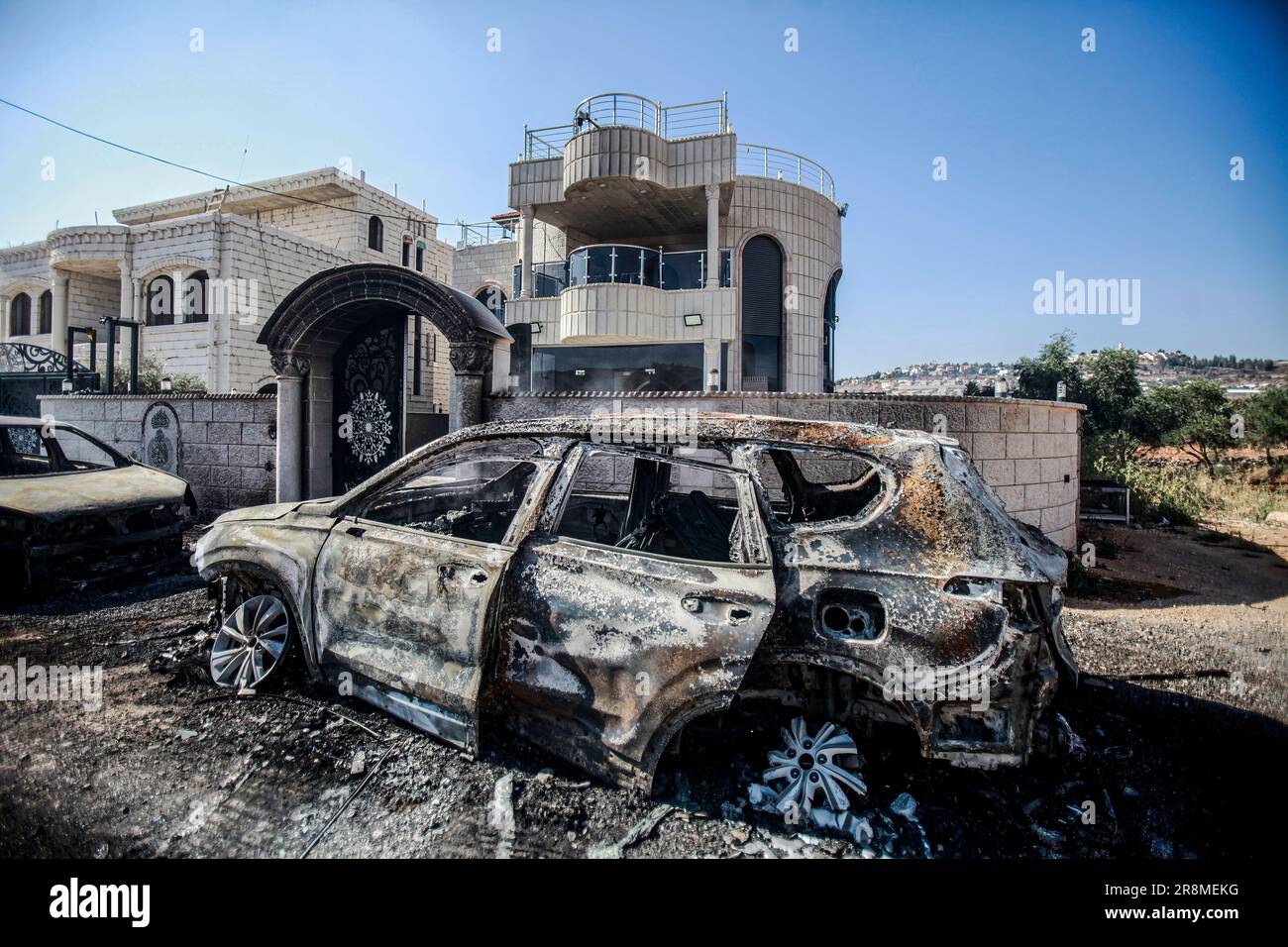 Ramallah, Palestine. 21st June, 2023. A view of burnt Palestinian house