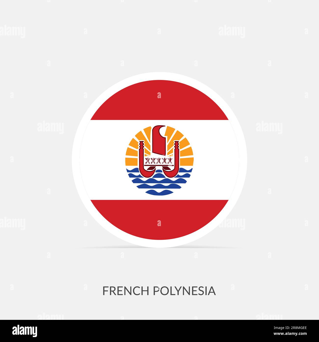 French Polynesia Round Flag Icon With Shadow Stock Vector Image And Art Alamy