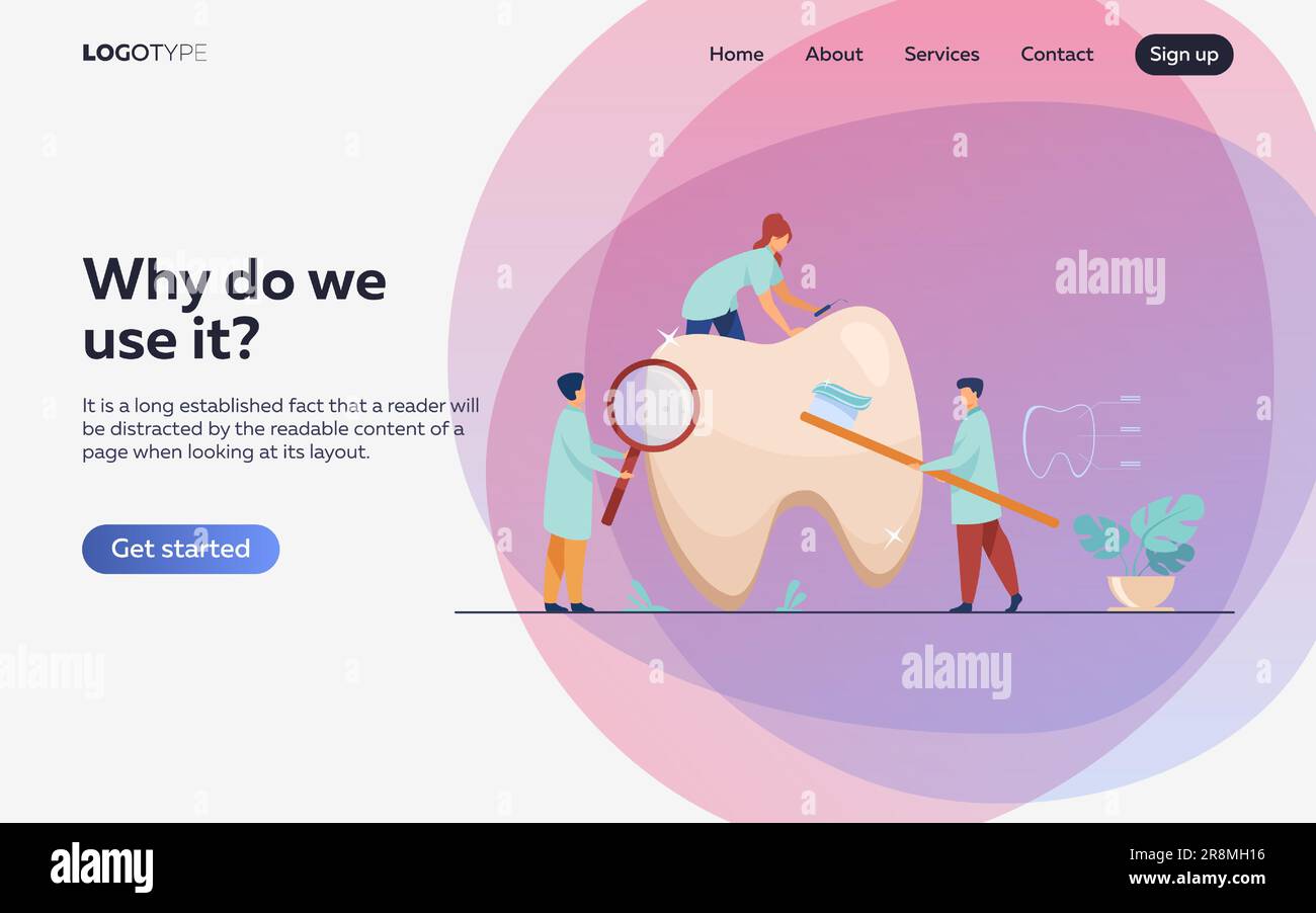 Team of dentists taking care of teeth Stock Vector Image & Art Alamy