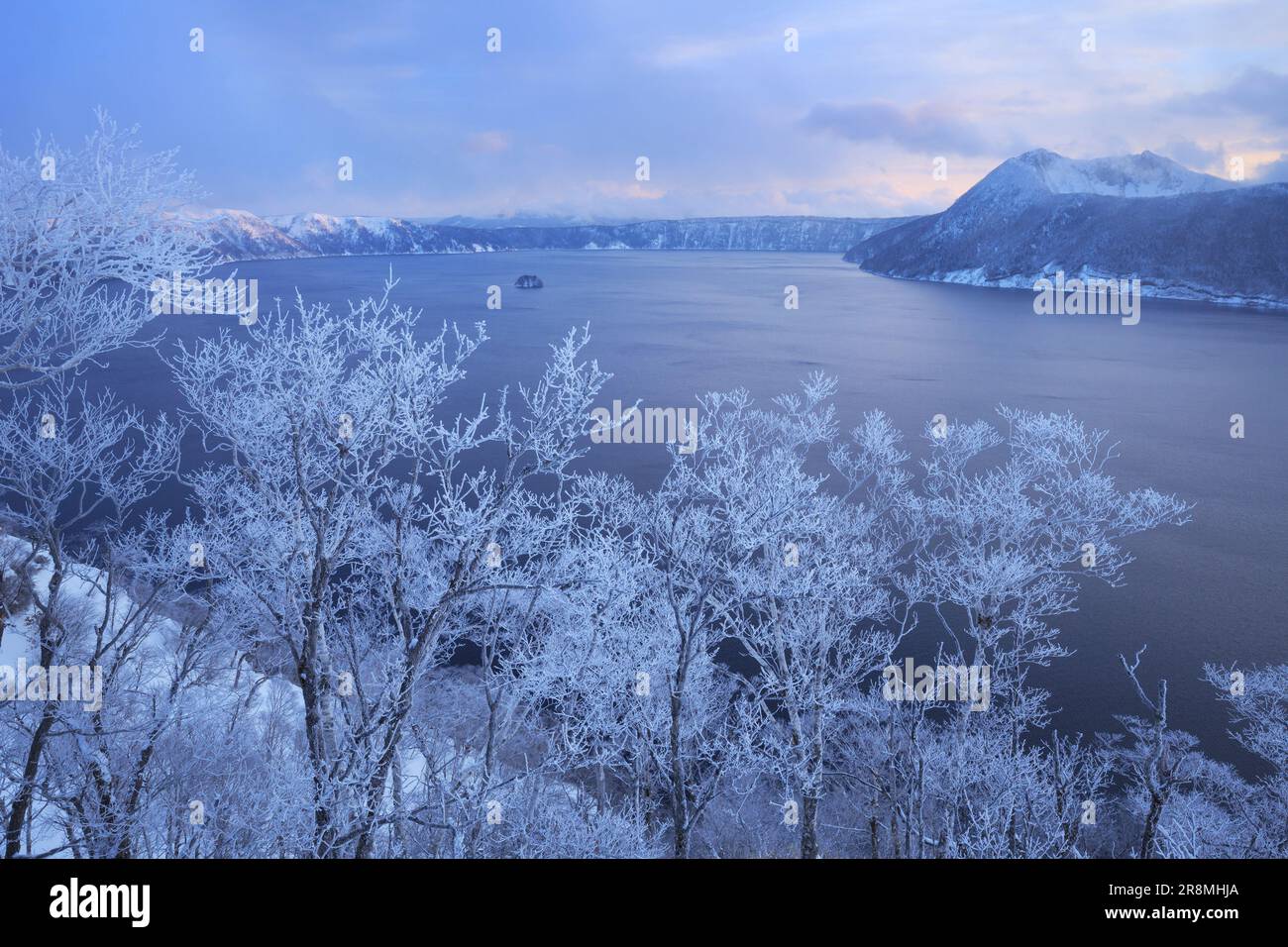 Lake Mashu and Ice Trees at Dawn Stock Photo Alamy