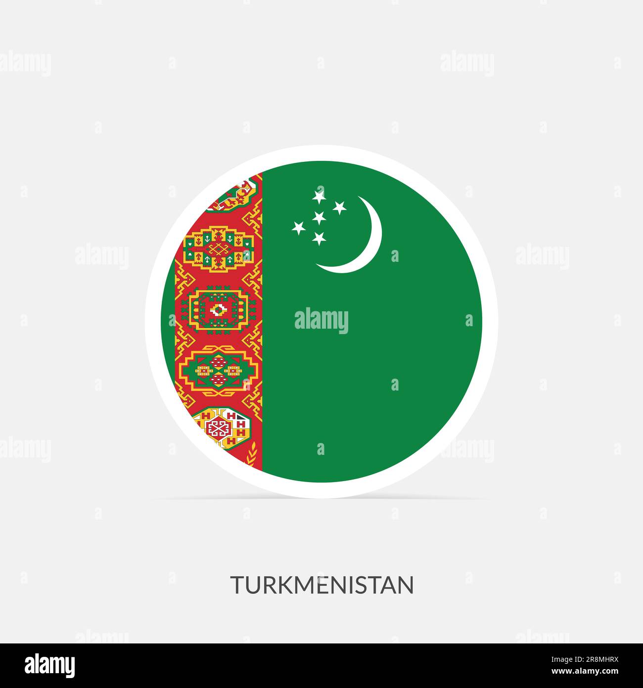 Round flag turkmenistan Stock Vector Images - Alamy