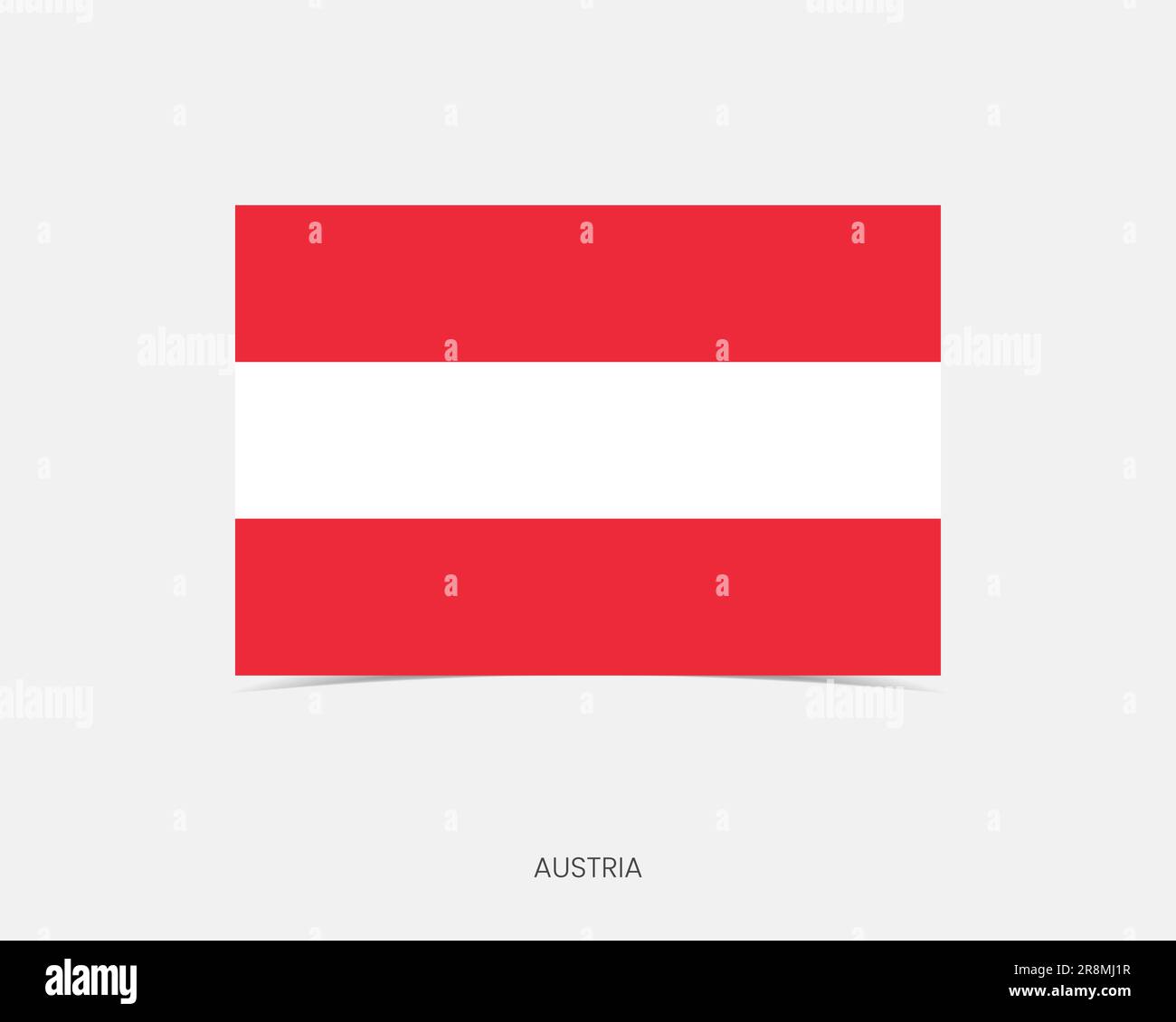 Austria Rectangle flag icon with shadow. Stock Vector