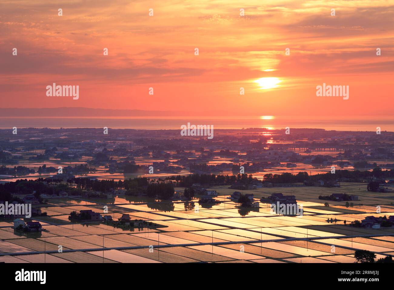 Scattering Village at Dusk Stock Photo