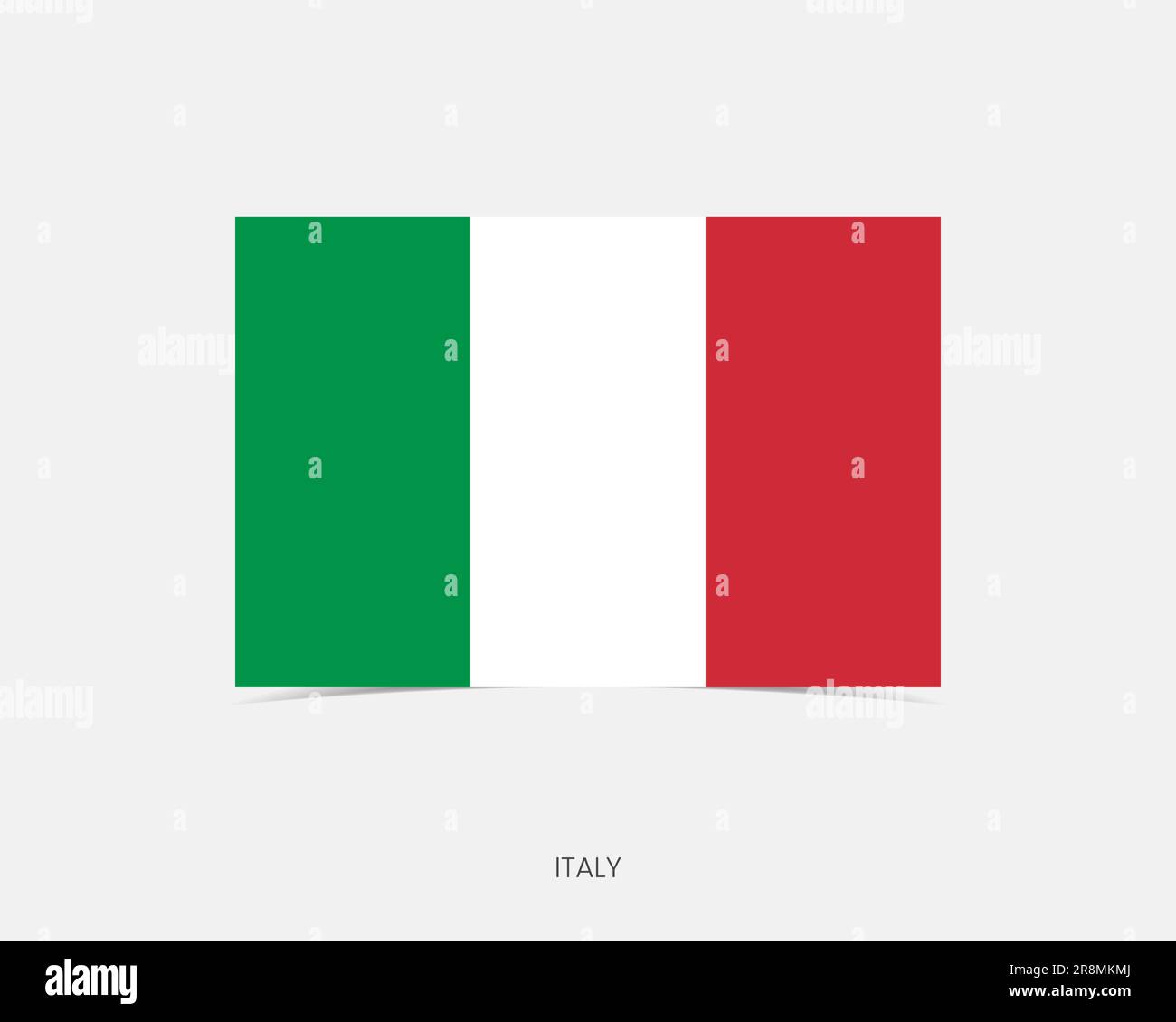 Italy Rectangle flag icon with shadow. Stock Vector