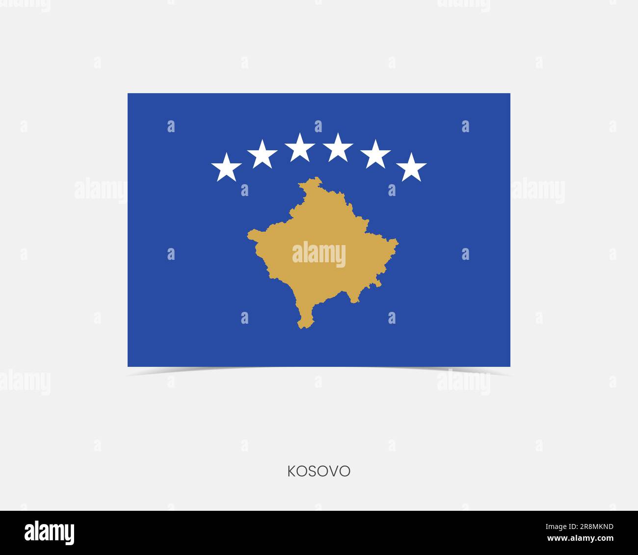 Kosovo Rectangle flag icon with shadow Stock Vector Image & Art - Alamy