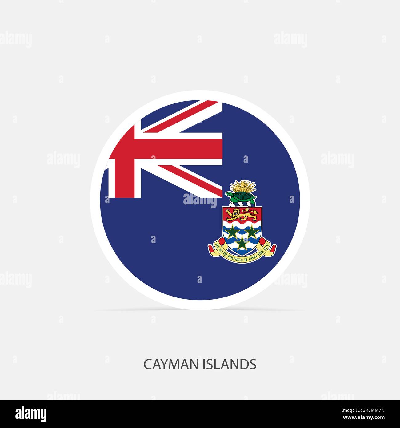 Cayman Islands round flag icon with shadow Stock Vector Image & Art - Alamy