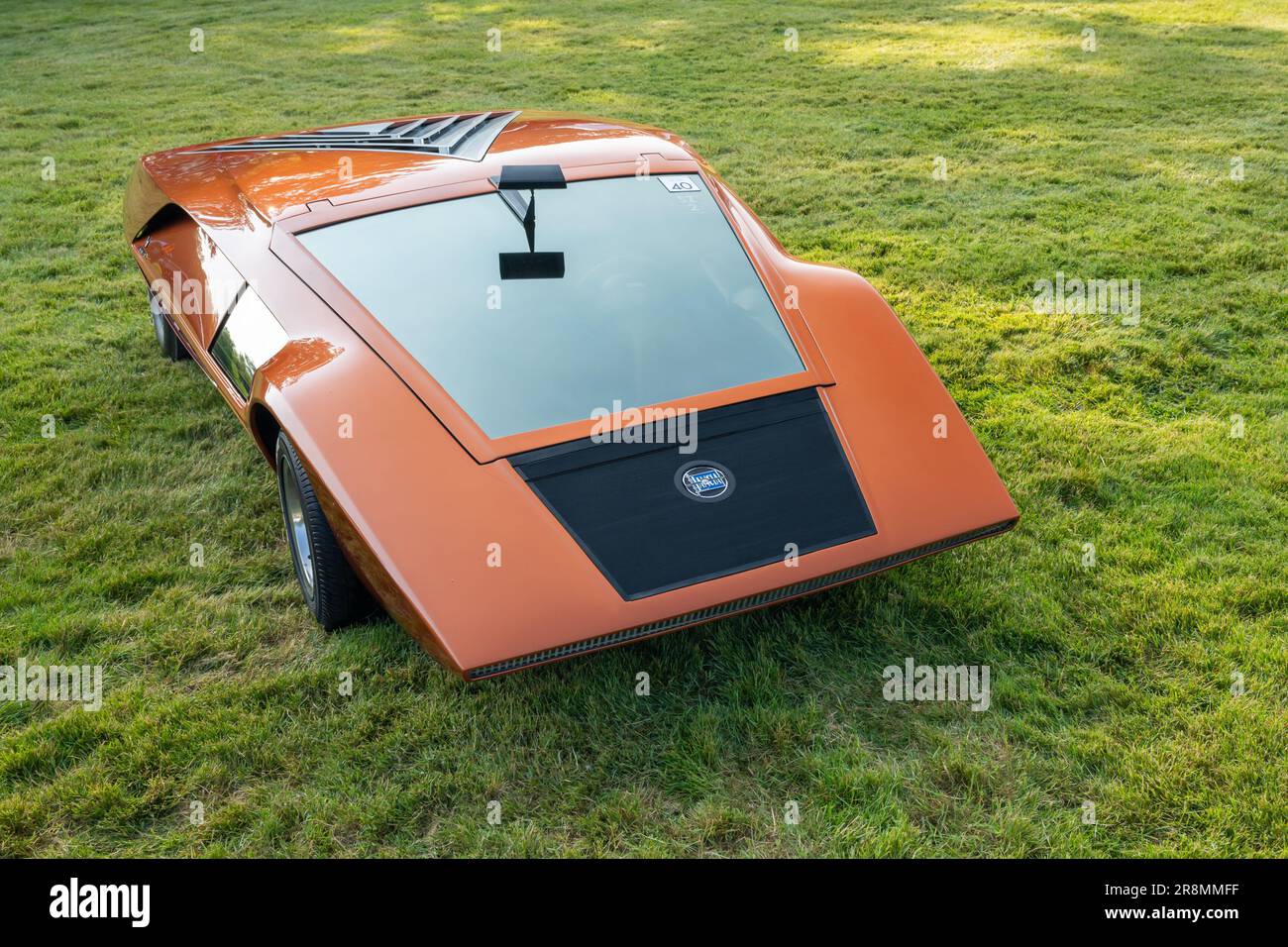 GROSSE POINTE SHORES, MI/USA - JUNE 18, 2023: A 1970 Bertone Lancia Stratos Zero Concept car, EyesOn Design car show, near Detroit, Michigan. Stock Photo