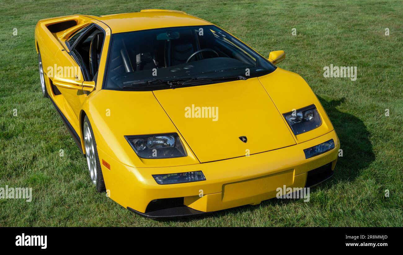 GROSSE POINTE SHORES, MI/USA - JUNE 18, 2023: A 2001 Lamborghini Diablo car, EyesOn Design car show, Edsel & Eleanor Ford House, near Detroit. Stock Photo