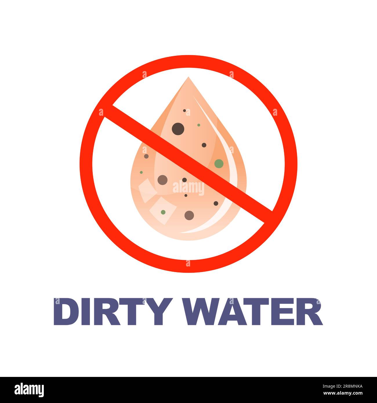 dirty water sign. not drinking water. flat vector illustration. Stock Vector