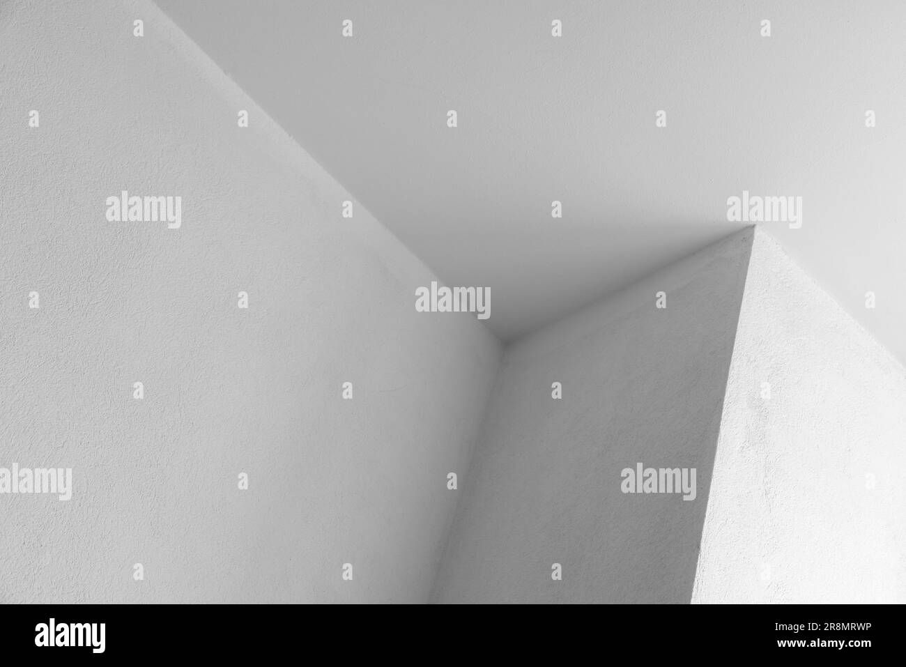 Abstract architecture background, white walls with corner and ceiling